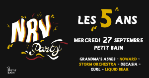 Une NRV Party à Petit Bain (Paris) le 27 septembre