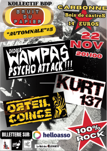 Les Wampas Psycho Attack invités par le Kollektif Bruit du Papier (22/11)